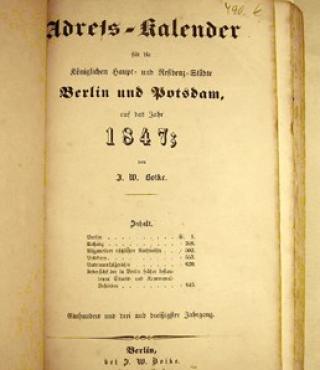 1847 Adress-Kalender