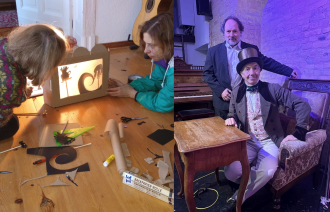 Foto: Schattentheaterworkshop: Isabel Stahl, Lesung Fürst Pückler: Hof Spieleut