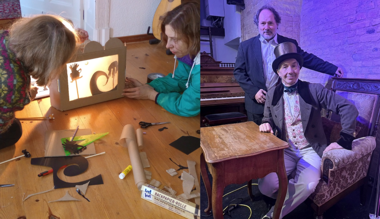 Foto: Schattentheaterworkshop: Isabel Stahl, Lesung Fürst Pückler: Hof Spieleut